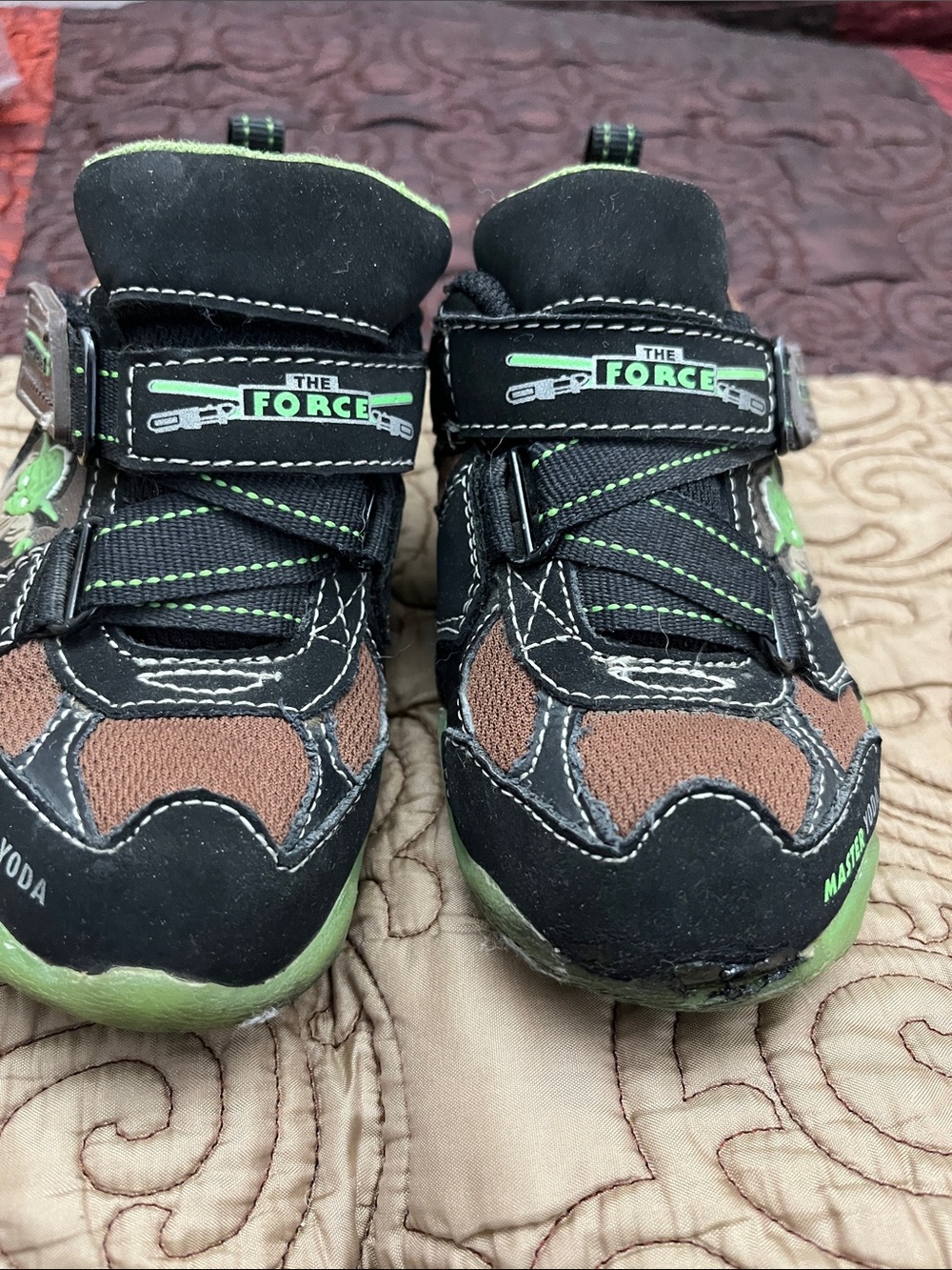Skechers Kids Black and Brown Sneakers with Green Accents